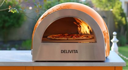 Four à pizza multi-combustible orange Delivita chez Barbecue and co_5